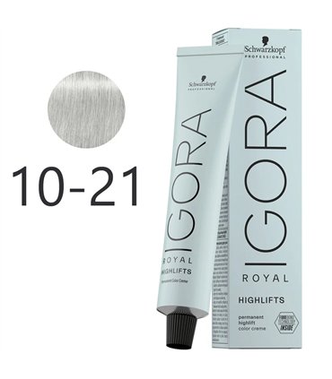 Schwarzkopf tinte Igora Royal Highlifts 60 ml 10.21 - rubio platino humo ceniza