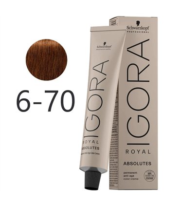 Schwarzkopf tinte Igora Absolutes  60 ml 6.70  Rubio Oscuro Cobre Natural