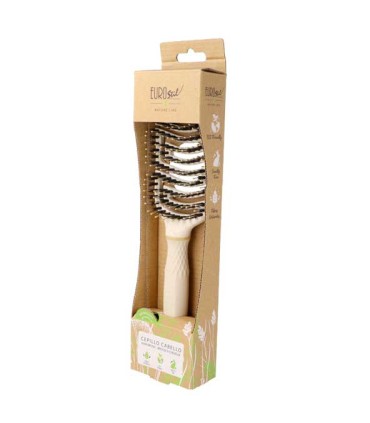 Cepillo Flexible ECO Natura Eurostil | desenreda y da brillo con su doble púa y sin tirones