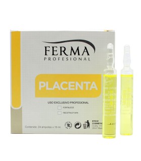 Ampollas de Placenta FERMA 10 uds | Tratamiento Anticaída Capilar
