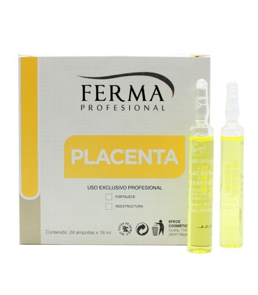 Ampollas de Placenta FERMA 10 uds | Tratamiento Anticaída Capilar